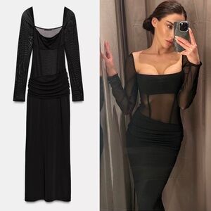 ZARA FLOWY COMBINATION DRESS